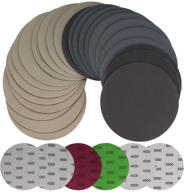 Thumbnail - 30 Stück 125 mm Nass-Trocken-Schleifpapier, runde Schleifscheiben, Exzenterschleifer-Pads, Schleifpapierblätter für Meta...
