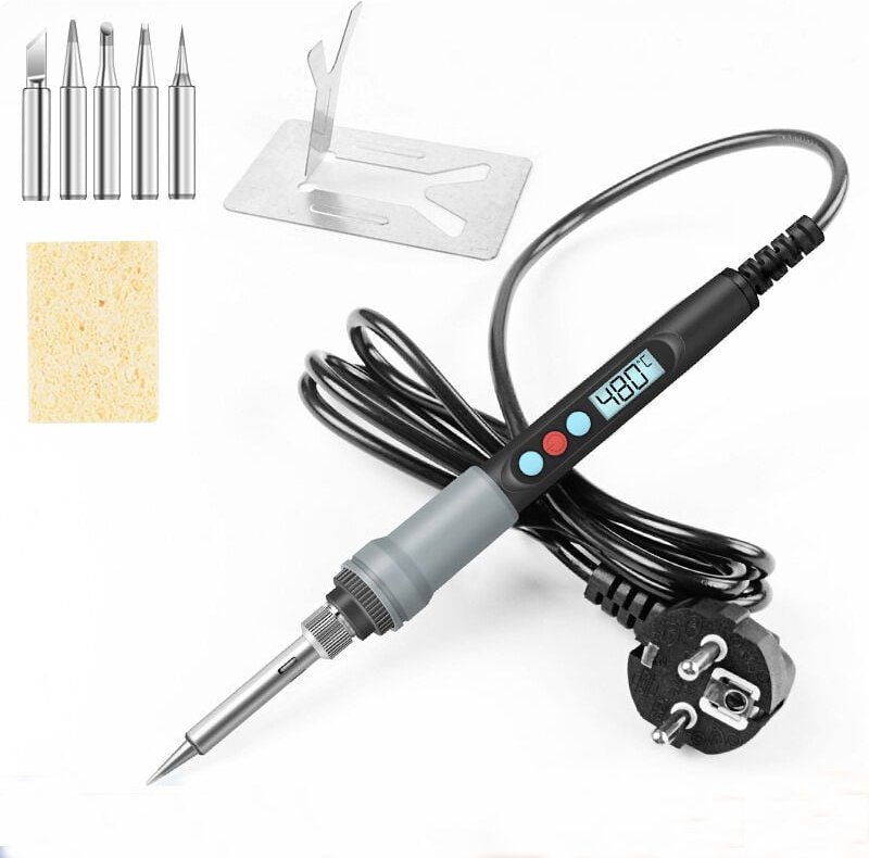 Elektrischer Löt- und Entlötkolben, 90 W, einstellbarer Lötkolben mit LCD-Display (200 ℃–450 ℃), Ein-/Ausschalter, schne...