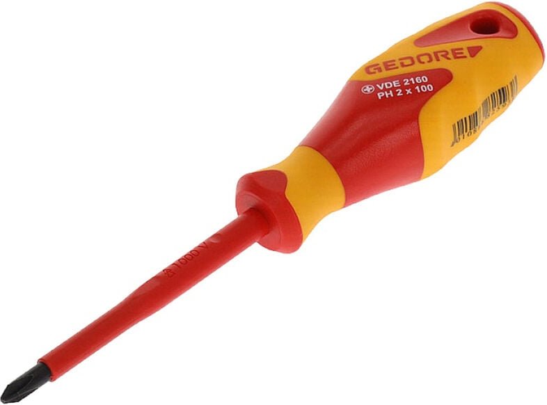 Vde 2160 ph 2 1612123 Kreuzschlitz-Schraubendreher ph 2 Klingenlänge: 100 mm din iso 8764 - Gedore