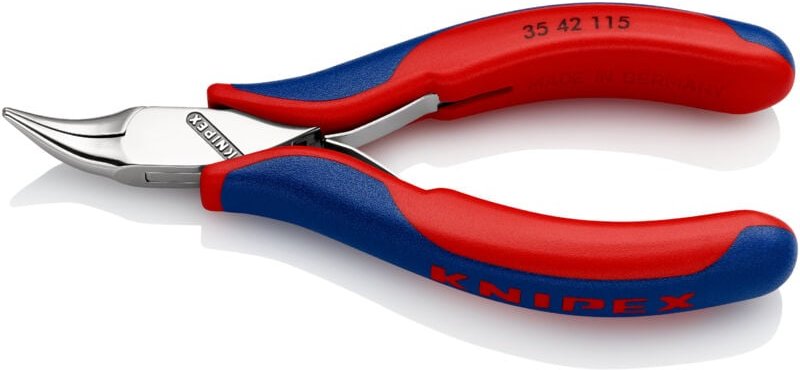 KNIPEX 35 42 115 Elektronik-Greifzange mit durchgestecktem Gelenk mit Mehrkomponenten-Hüllen 115 mm