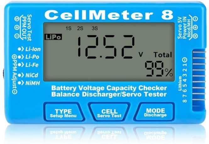 Tlily - rc Cellmeter 8 Digitaler Batteriekapazitätsprüfer Controller Spannungstester für Li-Ion NiMH Nicd Cell Meter Bla...