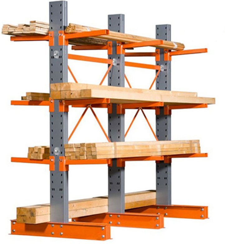 Kragarmregale für schwere Güter 3 Ebenen - Startmodul - 4484x1402x2673mm - CALI/3N/2C/1212/D