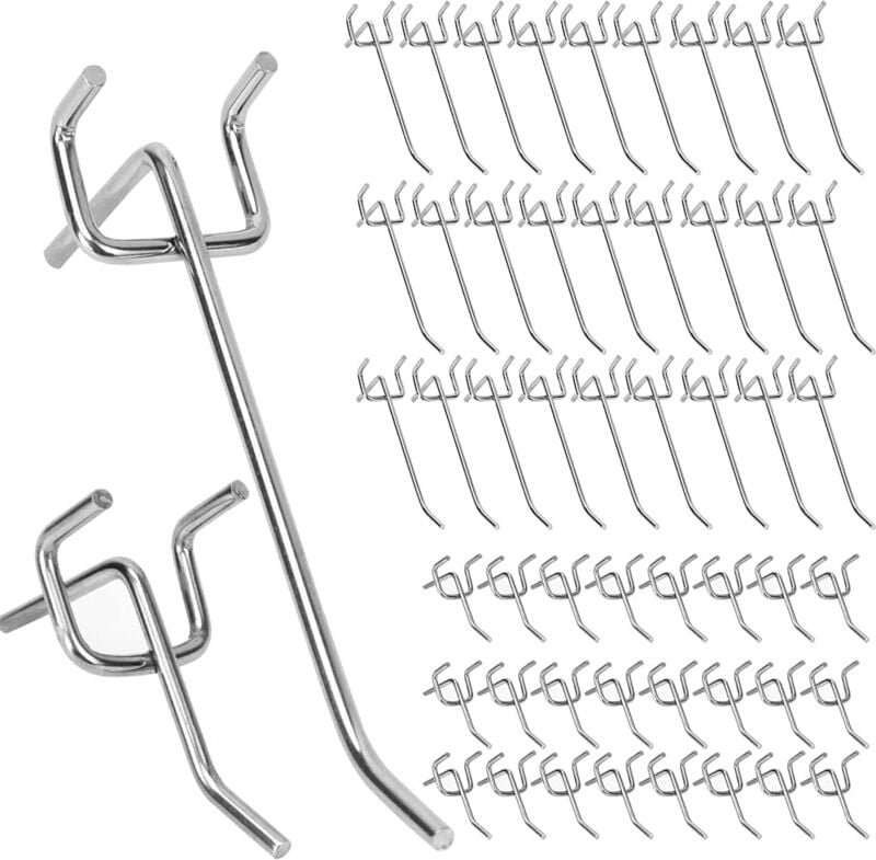 Kartokner - Stecktafel-Haken, 50 Stück, Stecktafel-Haken, Tür-Wandpaneel-Wandhaken für den Einzelhandel, 10 cm und 5 cm ...