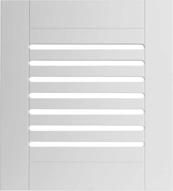 Durchbrochene MDF-Tür, seidenmatt lackiert, weiß, 43,5 x 29,4 cm