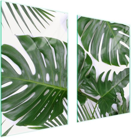 GLASSCHUTZPLATTE FÜR KÜCHE 65x52 MONSTERA