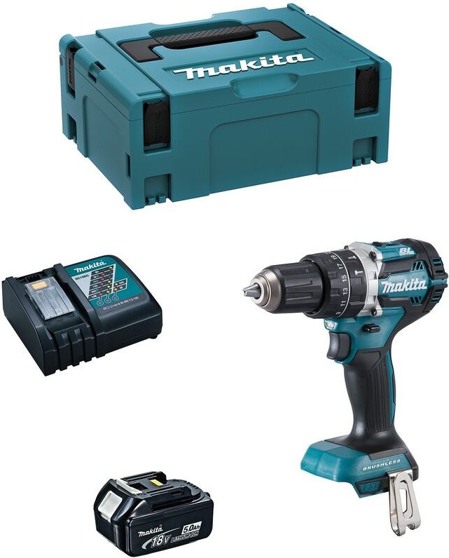 Schlagbohrschrauber Makita DHP484RTJ1 (1 x 5,0 Ah + DC18RC + makpac 2)