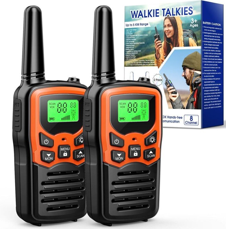 Stück Walkie-Talkies mit großer Reichweite von 8 km, Campingzubehör, Walkie-Talkie für Erwachsene und Kinder, Radio, Wal...