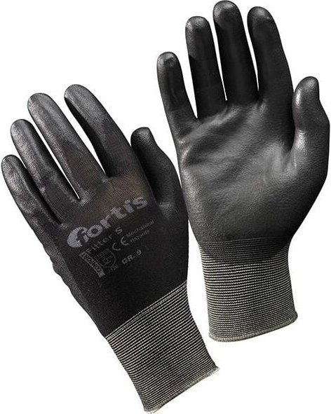 Handschuh Fitter s, PU/Polyamid,schwarz, Gr.7 Fortis