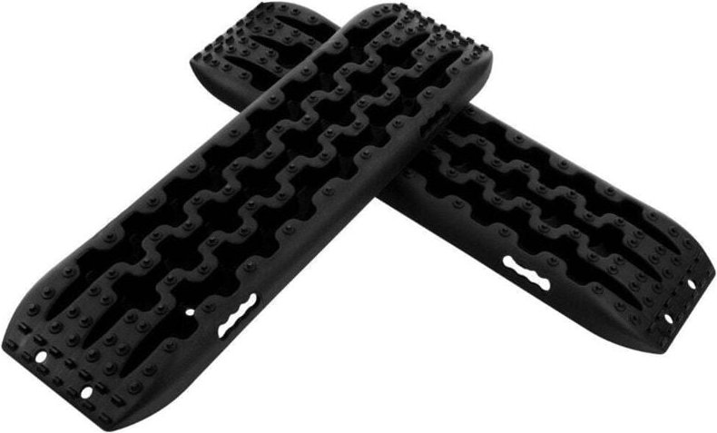 Northix - Sandbleche offroad 2 stucke anfahrhilfe reifenleiter fur sandschlammschnee 107 x 31 x 7 cm schwarz