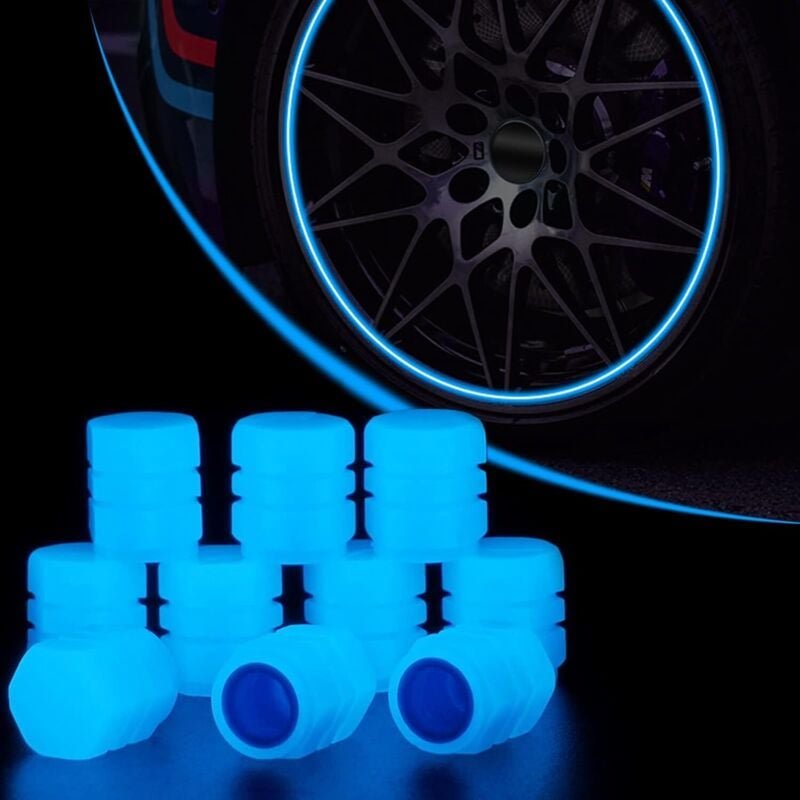 Thumbnail - 50 Stück Autoreifen-Ventilkappen, fluoreszierende Autoreifen-Ventilkappen, fluoreszierende Reifenventilkappen für Auto, ...