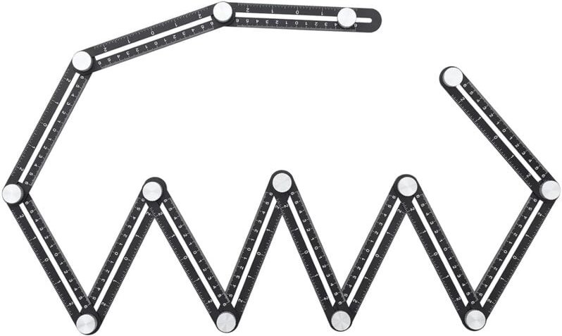 Mehrwinkel-Messlineal, 12-seitiges Winkelmesser-Werkzeug, verbessert Schablonen-Messwerkzeug, Aluminiumlegierung, univer...