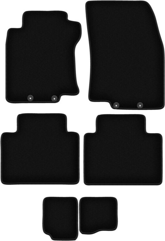 BASIC schwarze Veloursmatten für: Nissan X-Trail III T32 7-Sitzer (2014-2017)