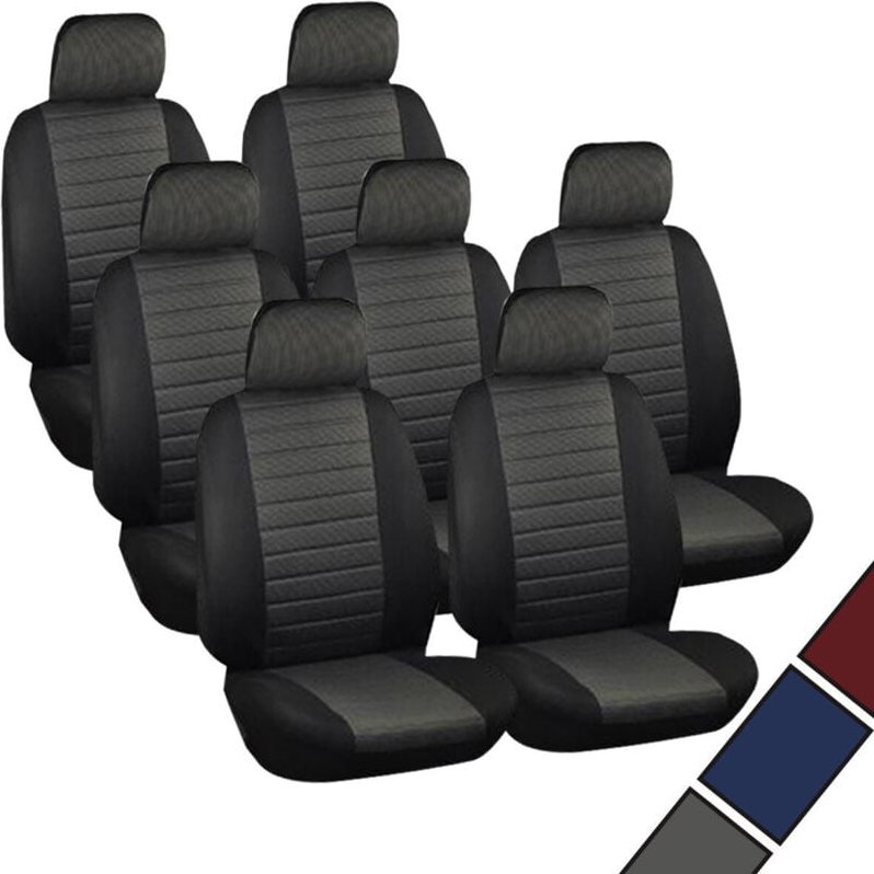 7er Set Sitzbezug Einzelbezug für van Schwarz-Rot - Woltu