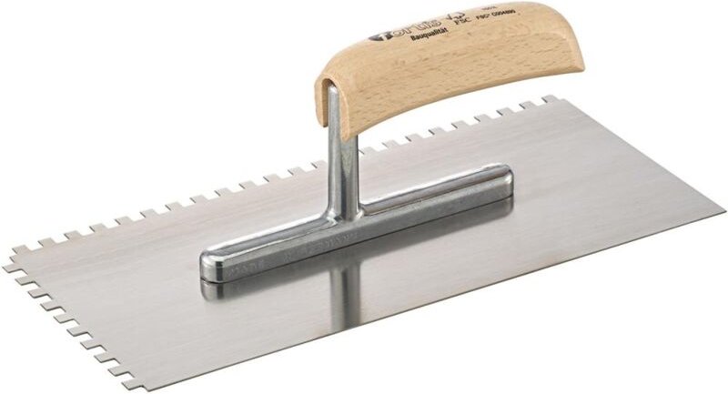 Thumbnail - Glättekelle 280x130mm gezahnt 6x6mm Bauqualität FORTIS