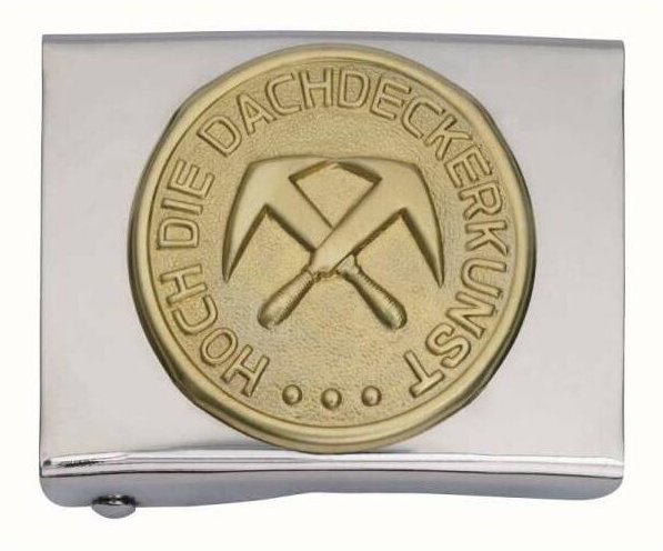 Freund - Koppelschloss Motiv Dachdecker 06030000 Neusilberausführung, Messingemblem