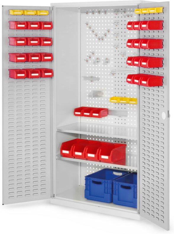 Kappes ®RasterPlan Werkzeugschrank 1950x1000m Modell 5 Tiefe 500mm Schlitzplattentüren lichtgrau