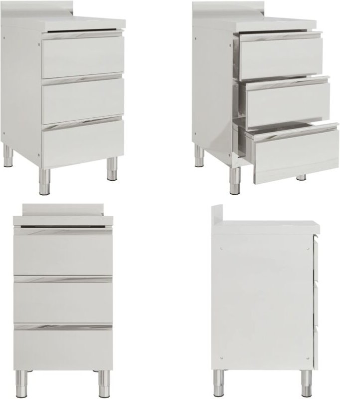 Vidaxl - Gastro-Küchenschrank mit 3 Schubladen Edelstahl - Gastro-Küchenschrank - Gastro-Küchenschränke - Home & Living