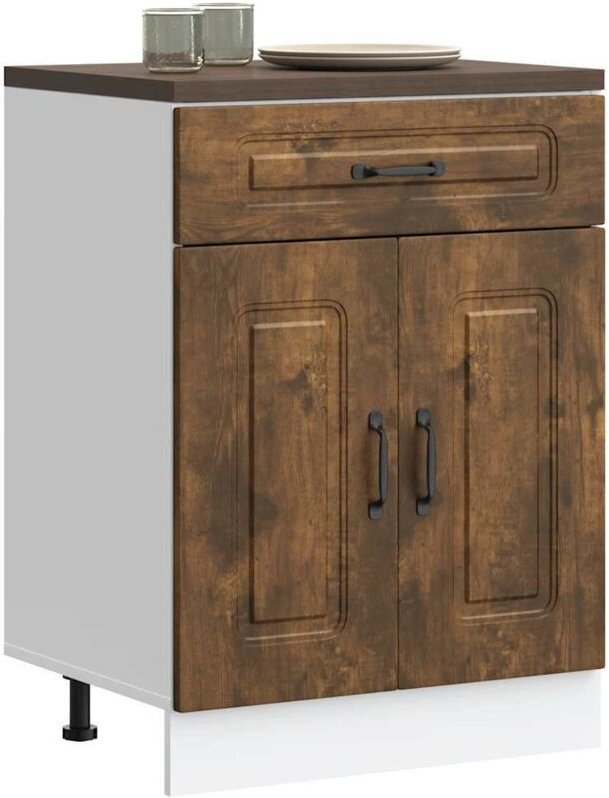 Küchenunterschrank Kalmar Räuchereiche Holzwerkstoff - Vidaxl