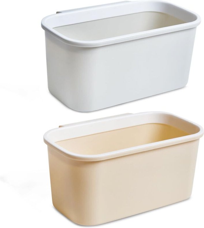 2x Arbeitsplatten-Mülleimer - Hängeeimer - Wickeltisch-Mülleimer - Küchen-Mülleimer aus Kunststoff 26 x 17 x 12 cm - Wic...