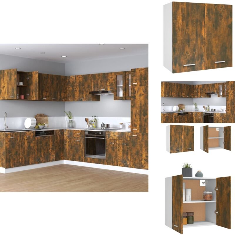 Hängeschrank Räuchereiche 60x31x60 cm Holzwerkstoff - Küchenregal - Hängeschrank - Holzküche - Küche Organisation - Rega...