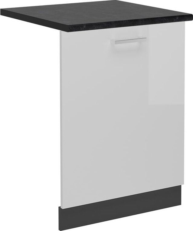 Vicco - Geschirrspülblende R-Line, Weiß Hochglanz, 60 cm , ap Anthrazit