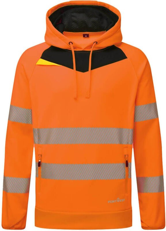 Thumbnail - Kapuzensweatshirt DX4 Hi-Vis Orange/Schwarz 3XL
