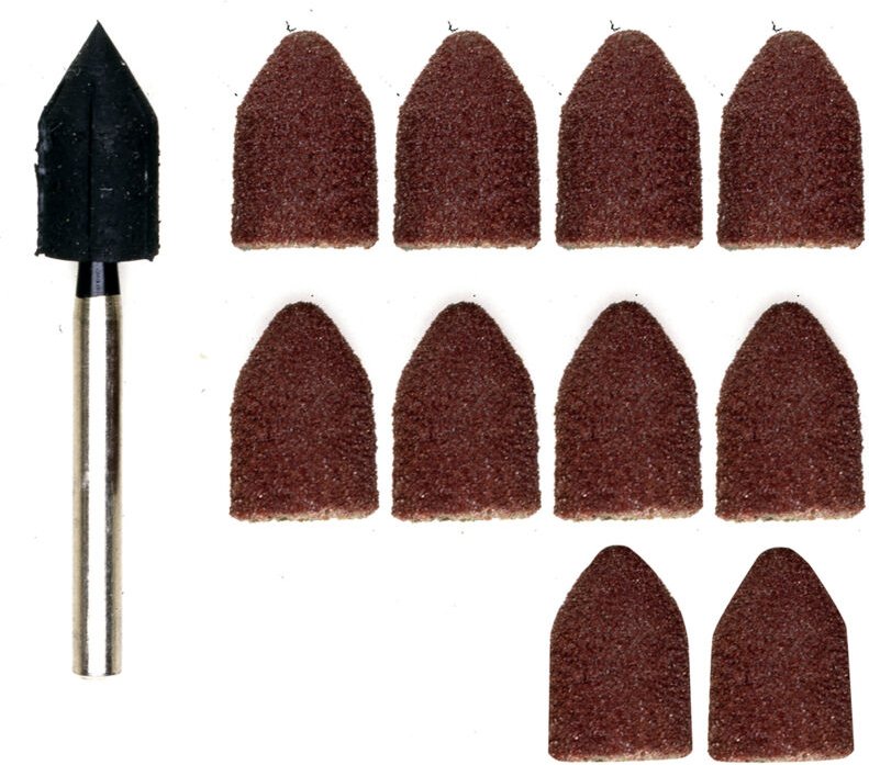 Proxxon - Schleifkappen ø 9 mm, je 5 Stück Korn 80 + 150, mit Träger - 28987