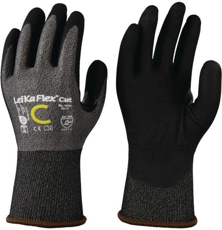Schnittschutzhandschuhe LeiKaFlex® CUT RL 1636 Größe 9 grau/schwarz EN 388 PSA-Kategorie II