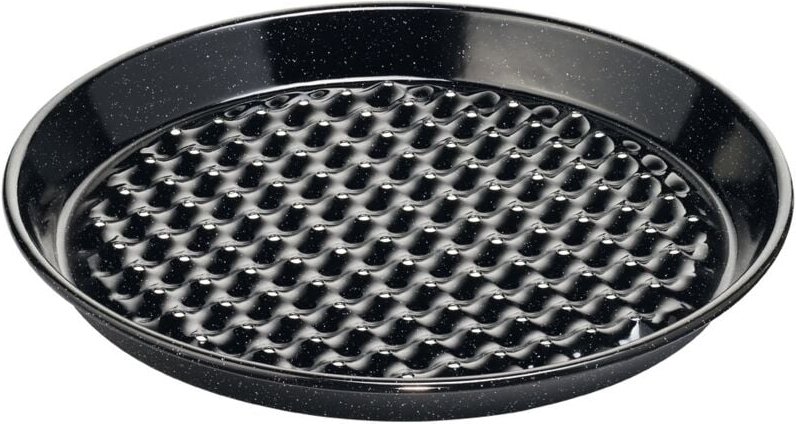 Riess Grilltasse mit Saftrille Ø32cm Schwarz Emaille