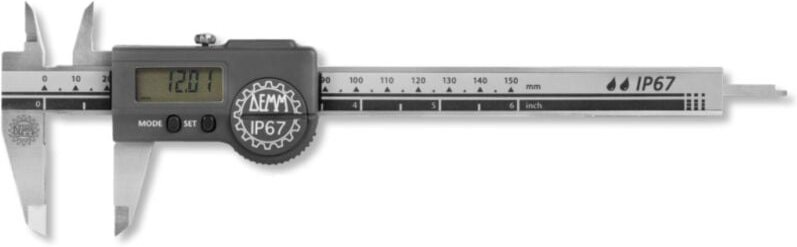 Ultra Präzision - Digital-Taschenmessschieber digi arcer inox mit langen Schnäbeln eckig 150 mm hartmetallbestückt