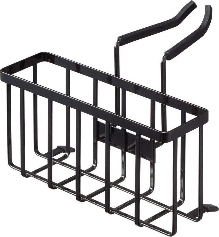 TOWER Hängender Spülbecken-Organizer, schwarz, Stahl/Silikon, 20,3 x 18,5 x 14 cm