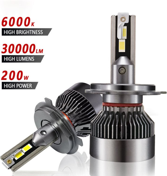 Thumbnail - Aougo - H7 LED-Lampen 30000LM 200W für 24V-Automobile, 6001K Weiß npterbl