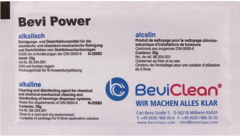Ich-zapfe - Bevi Power Pulver Alkalisches Reinigungsmittel für Getränkeleitungen Preis pro Stück