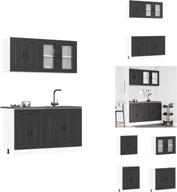Vidaxl - 4-tlg. Küchenschrank-Set Kalmar Schwarz Holzwerkstoff - Küchenschrank-Set - Küchenschrank-Sets - Küchenzeile Ei...