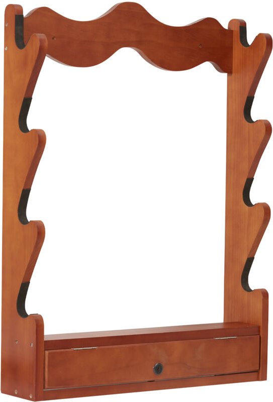 Mophorn - Waffenständer – Wandmontage aus Holz für 4 Gewehre/Schrotflinten, strapazierfähig, 50 kg, weiche Polsterung, s...