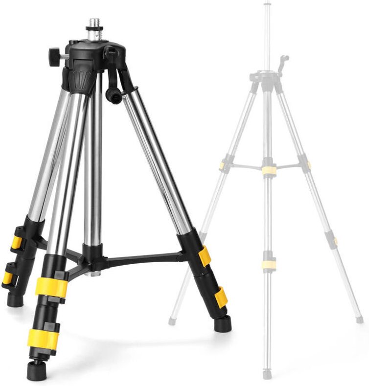 1,2 m Edelstahl-Verlängerungsstange, Stativständer für Laser-Wasserwaage mit Wasserwaage, drei Höheneinstellungen