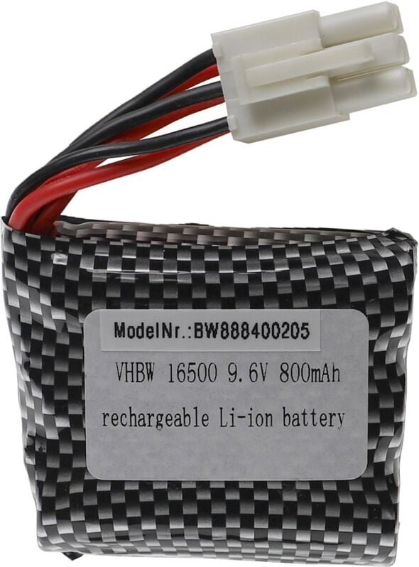 Vhbw - Akku kompatibel mit Foxx 9117, 9120 Modellbau (800mAh, 9,6V, Li-Ion, 54 x 48 x 16,5 mm)