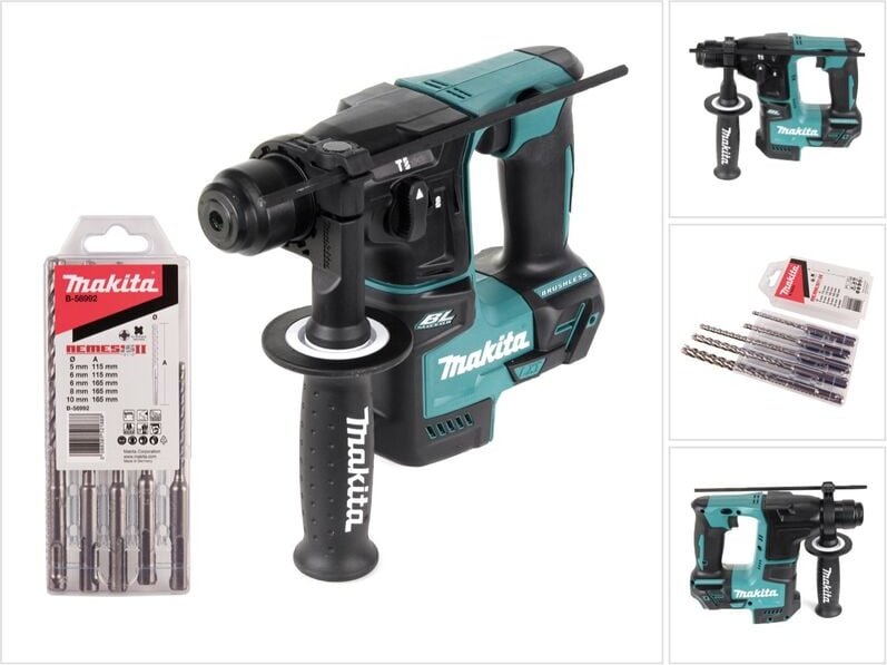 Dhr 171 z Akku Bohrhammer 18 v 1,2 j sds plus Brushless + 5 tlg. Bohrer Set - ohne Akku, ohne Ladegerät - Makita