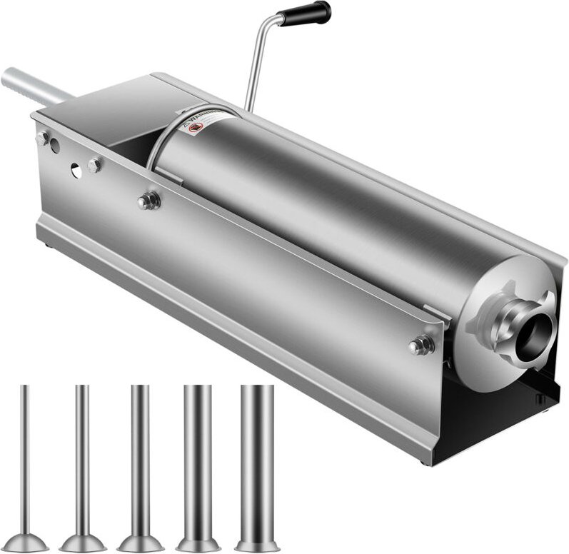 Mophorn 7L/15L Horizontaler Wurstfüller, Fleischfüllmaschine mit zwei Geschwindigkeiten, lebensmittelechter 304 Edelstah...