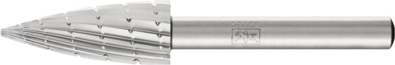 Hss Frässtift Spitzbogenform k ø 12x30mm Schaft-Ø 6 mm z 2 universal mittel Spanbrecher - Pferd