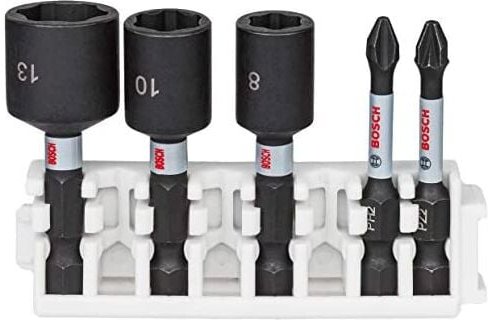 Professional Set De 5 Impact Control Schraubendreherbits & Steckschlüssel (Pick And Click, Schlagbohrer-Zubehör) - Bosch