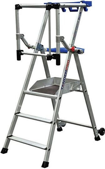 Matisère - Podesleiter Aluminium 3 Stufen - Maximale Arbeitshöhe 2.70m - PIRLF3-P/ALU