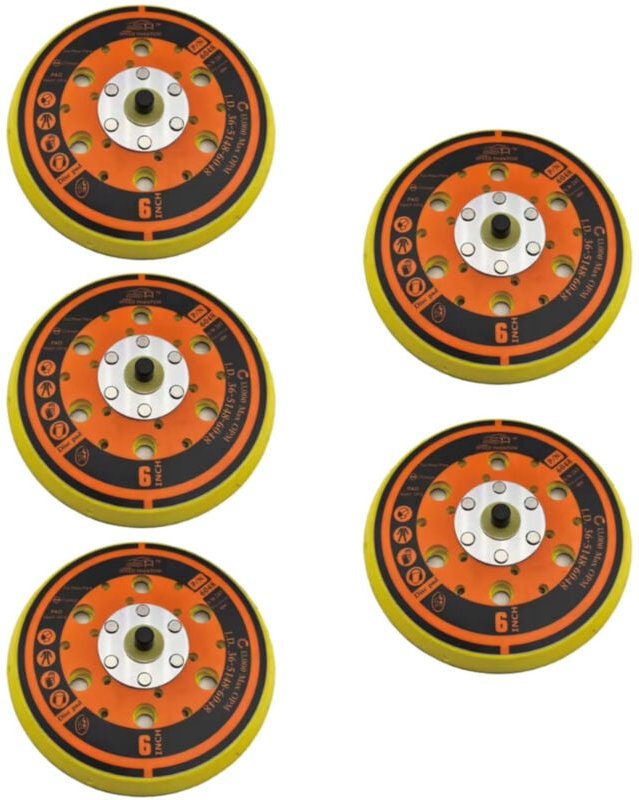 150mm Klett Schleifteller / Stützteller / Haftteller kompatibel mit Mirka 916GV48 Backup Pad, 5/16 x 24 Gewinde, hart, 4...