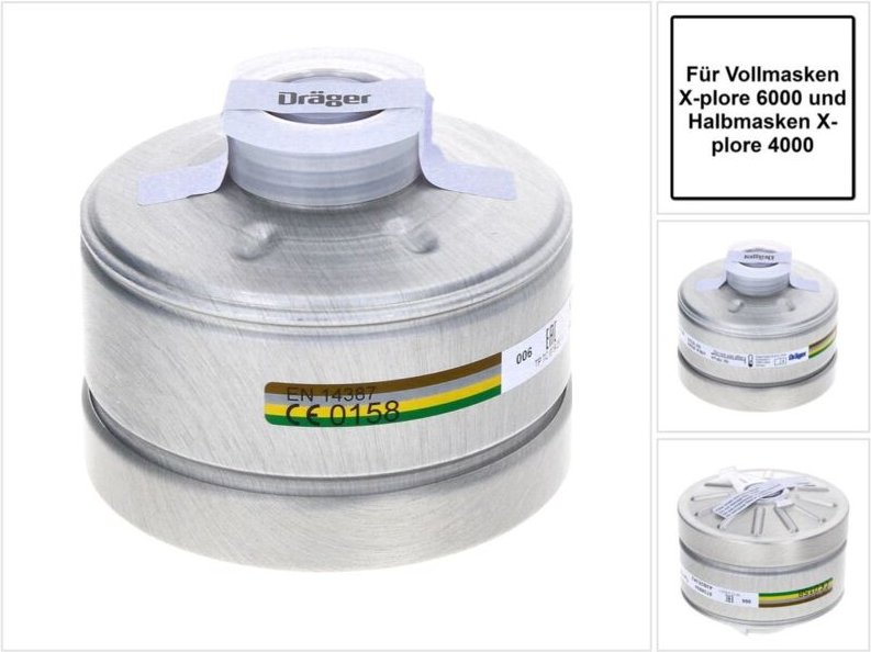 Dräger Atemschutzfilter 1140 6738804 A2B2E2K2 mit rd 40 Rundgewinde