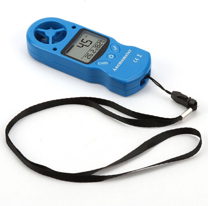 Digitales Anemometer, gut verarbeiteter Bildschirm zum Ablesen der Temperatur, Anemometer, kompaktes und leichtes Design...