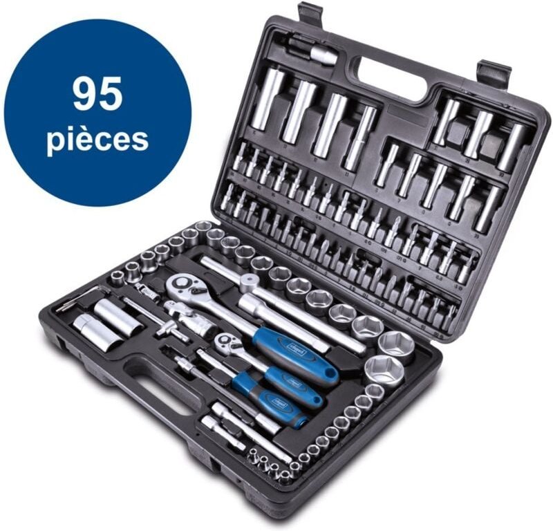 Scheppach TB94 Werkzeugkoffer 94 tlg. Steckschlüsselsatz Ratschenkasten Knarrenkasten Nusskasten Bitset Werkzeugkasten