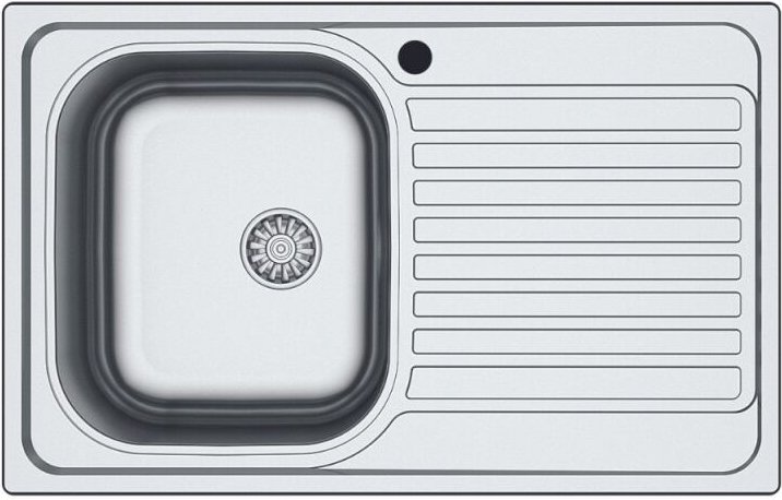 Einbau-Edelstahlwanne Küchenspüle 50x79 cm Abtropffläche rechts