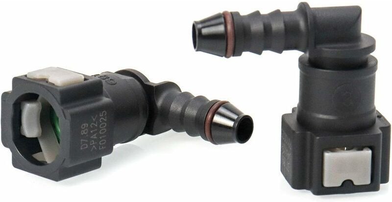 Tigrezy - 2 Stück Auto-Kraftstoffschlauch-Anschluss, Benzinschlauch-Anschluss, 90-Grad-Schnellverbinder, Kunststoff-7,89...