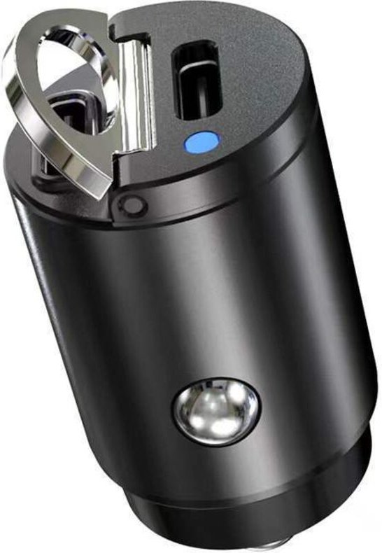 Dual USB Typ-C PD Autotelefon-Ladeadapter Schwarz 30W Schnellladung-RAPANDA