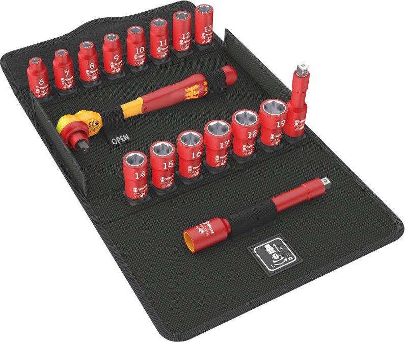 Wera - Steckschlüsselsatz 3/8 Zoll 17 tlg. 6-KT. Hebelumschaltknarre vde